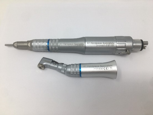 A1 Handpiece A1 E-Type 20K Airmotor Set: Includes, 1:1 E-Type Straight Nosecone, 1:1 E-Type Contra Angle, Lever Type Ball Bearing Head & 20,000 RPM E-Type Airmotor, ea