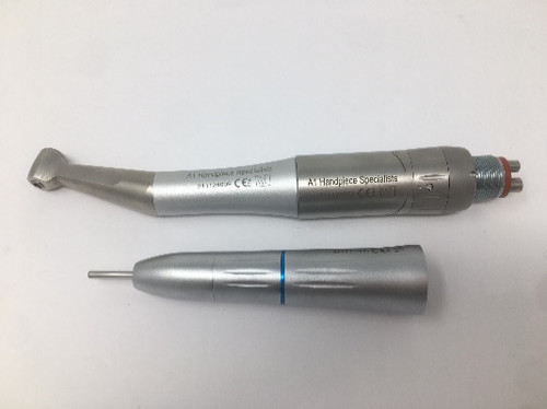 A1 Handpiece Kavo Type Low Speed 4 Hole Motor Set, Includes:  Straight Handpiece, Push Button Contra Angle, 20,000RPM Airmotor, ea