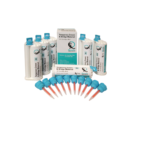 Quala Temporary Crown & Bridge Material Shade A3.5, 10:1 ratio, 50 mL cartridge + 10 tips/bx Quala Temporary Crown & Bridge Material Shade A3.5, 10:1 ratio, 50 mL cartridge + 10 tips/bx