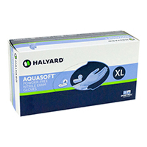 Halyard Aquasoft Blue Nitrile Exam Gloves, Gloves, X-Large, 250/bx
