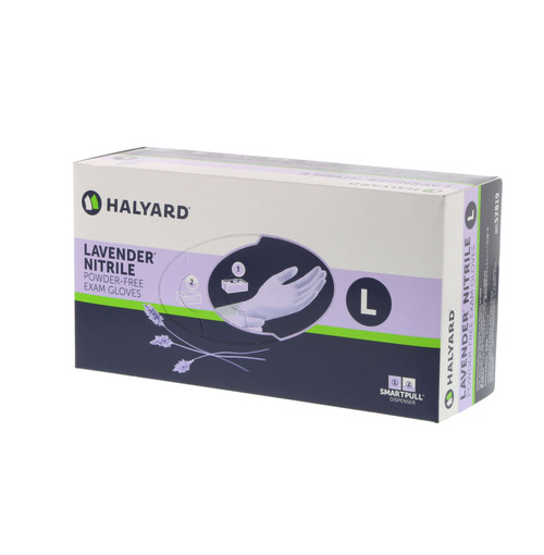Halyard KC100 Exam Glove, Nitrile, Lavender, Large, 250/bx