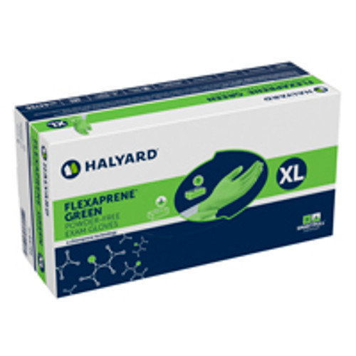 Halyard Flexaprene Green Powder-Free Exam Gloves, X-Large, 180/bx