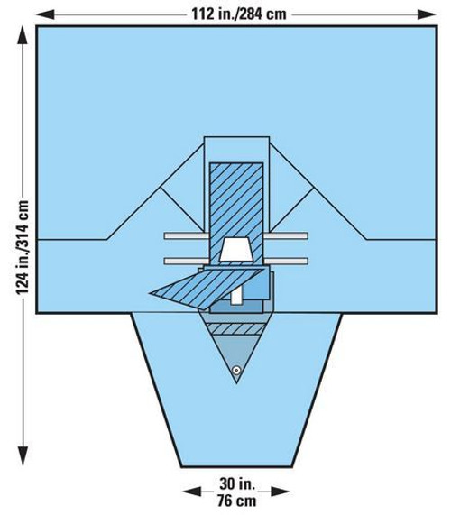 Halyard Laparoscopy Drape, 112" x 30" 124", Non-Sterile, 10/cs