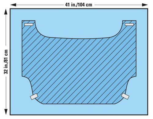 Halyard Craniotomy Surgical Head Drape, 41" x 32", Sterile, Individually Wrapped, 38/cs