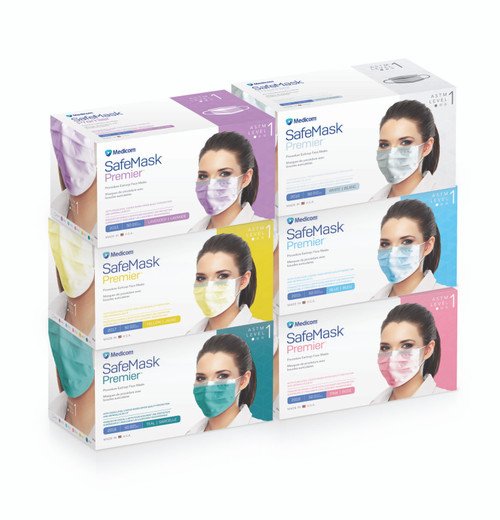 Medicom SafeMask Premier Earloop Mask Level 1, White, 50/bx 2010