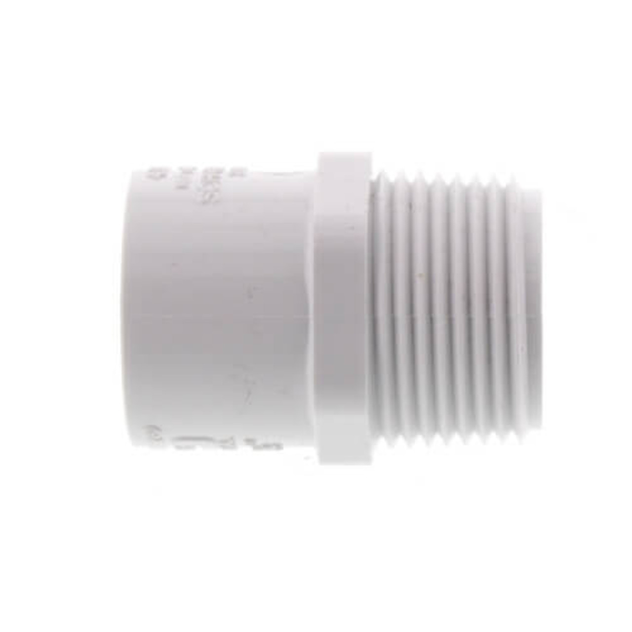 PVC 1" MIPT x 3/4" SLIP Reducing Male Adapter white MIPT x SLIP   