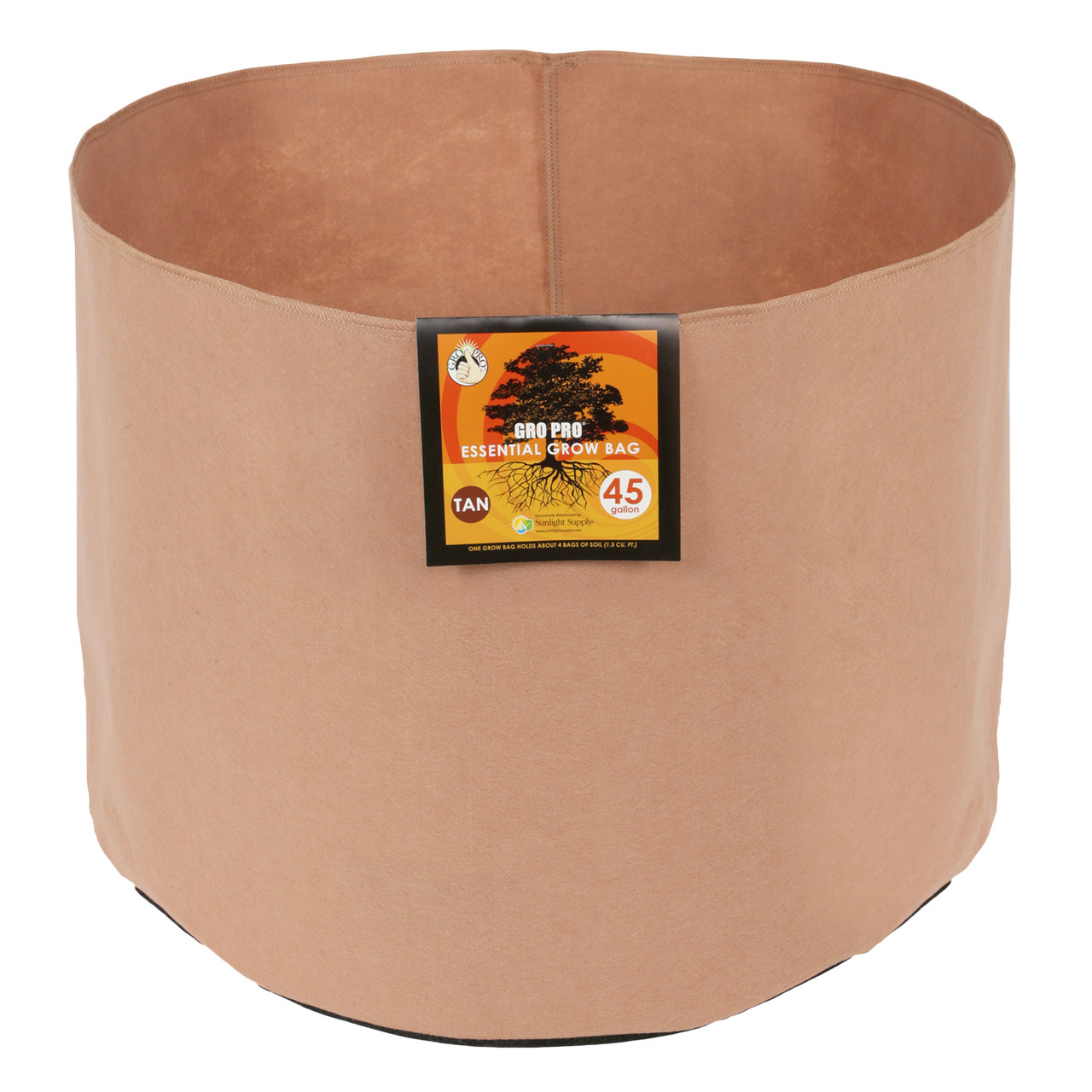 Gro Pro Essential Round Fabric Pot - Tan 45 Gallon