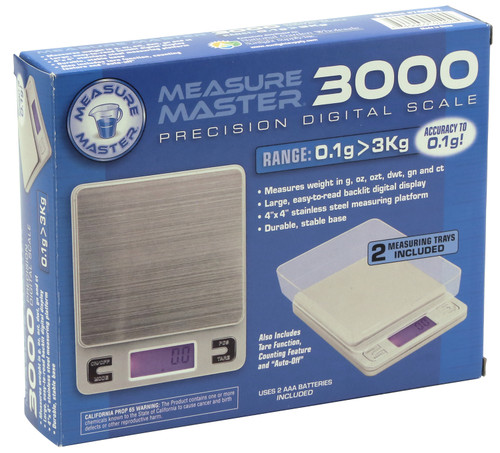 Measure Master 3000 g Precision Digital Scale with 2 Trays