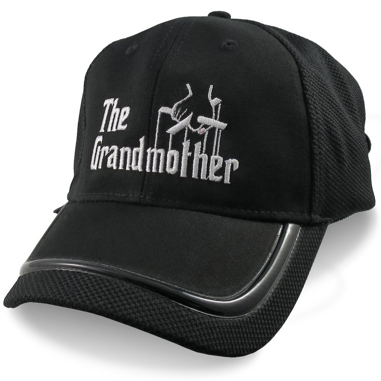 The Grandmother Godfather Style Parody Embroidery on a Black Baseball Cap.