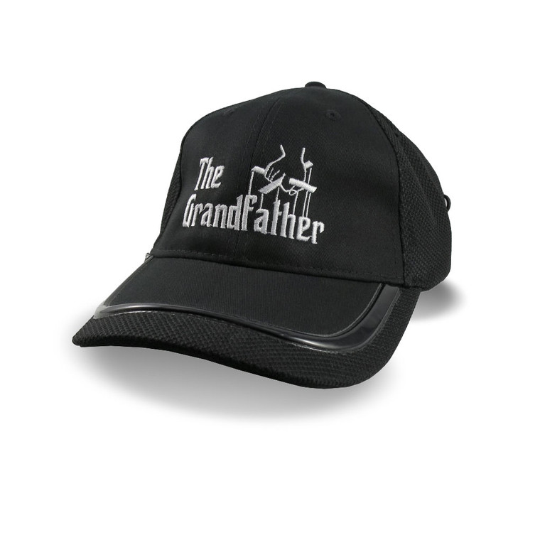 The Grandfather Godfather Style Parody Embroidery on an Adjustable Fashion Structured Black Baseball Cap.