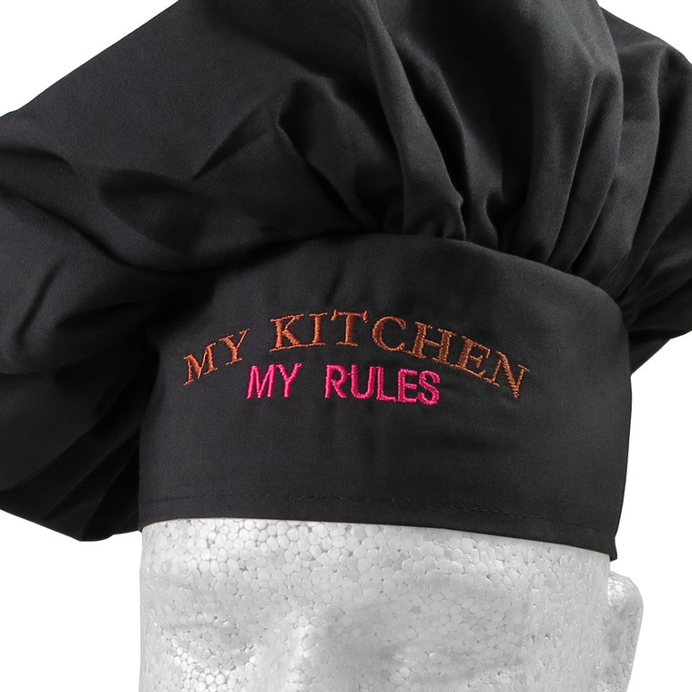 Adjustable Restaurant Wear Black Chef Hat Toque.