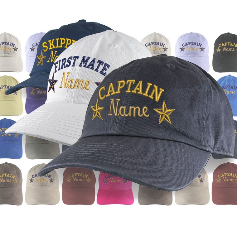 Custom Personalized Captain First Mate Skipper Deckhand Crew Embroidery Your Selection Adjustable Unstructured Baseball Cap Dad Hat + Option
