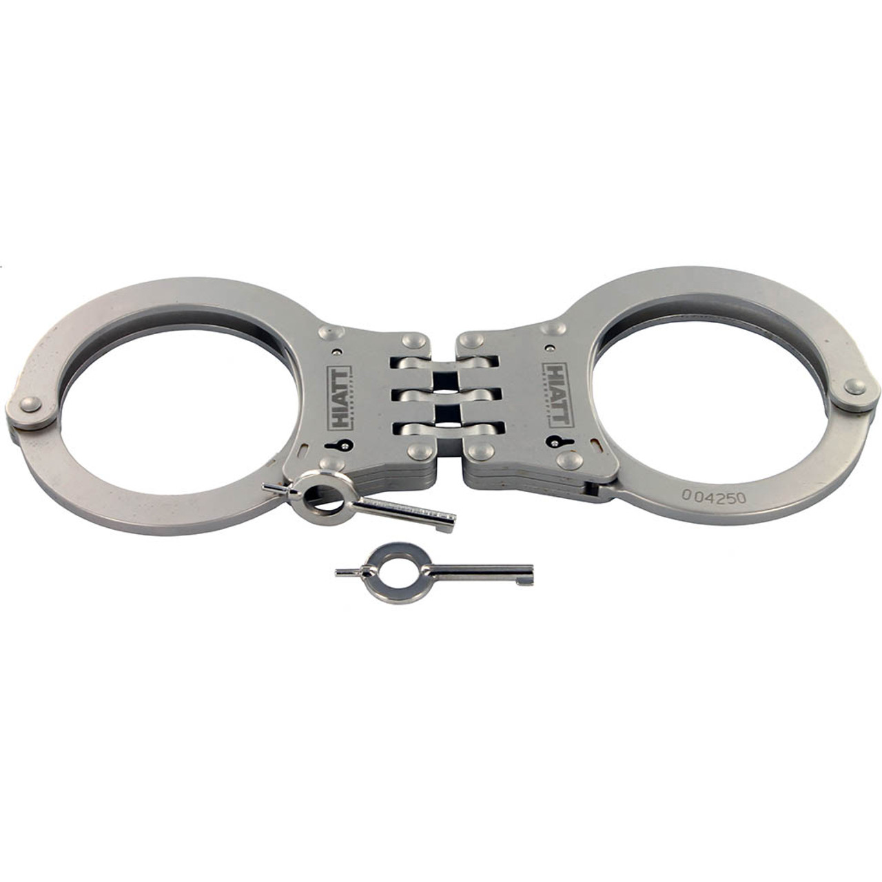 Hiatt Model 2054 Hinged Oversized Nickel Handcuffs