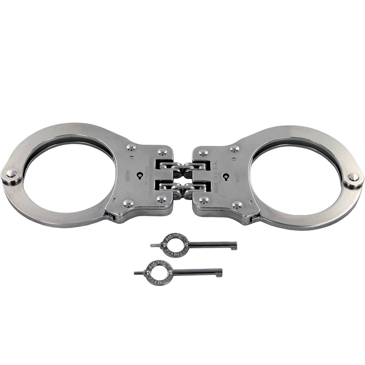 Peerless Model 801c Hinged Nickel Handcuffs