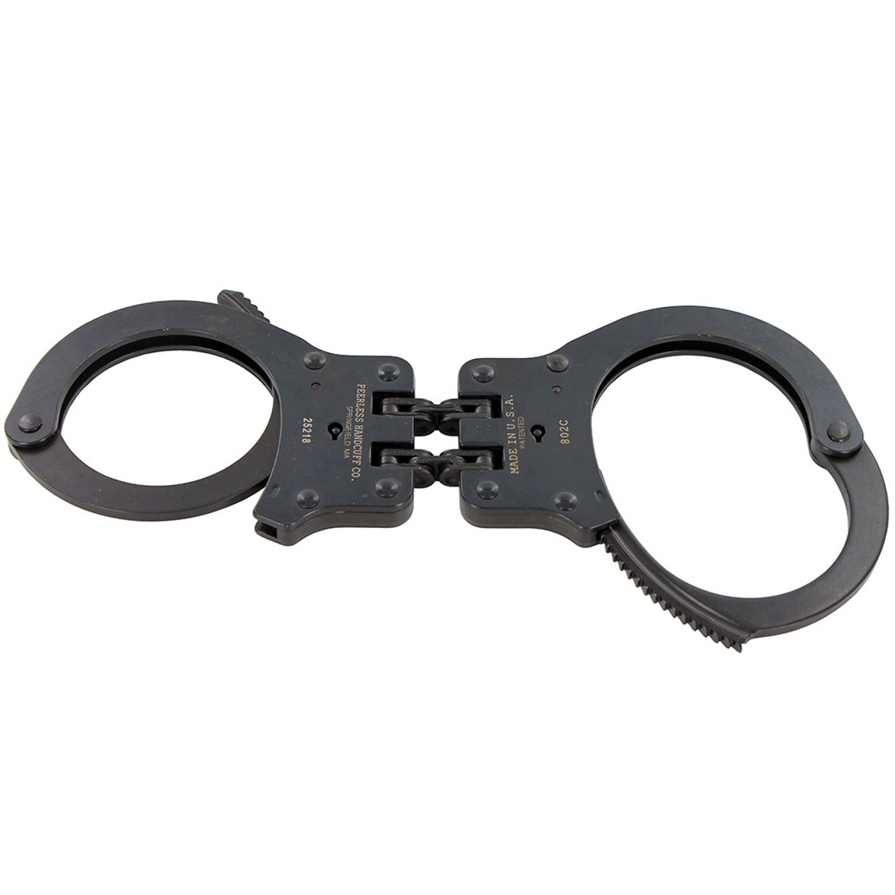 Peerless Model 802C Hinged Black Handcuffs