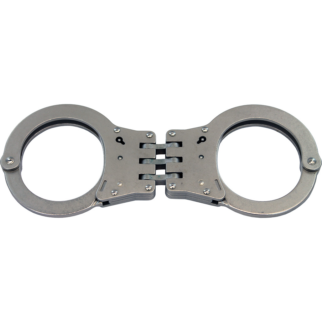 TCH Model 812 Dual Key hole Standard Hinged Nickel Handcuffs
