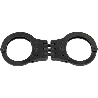 TCH Model 812 Dual Key Hole Standard Hinged Black Handcuffs