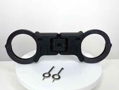 TCH Model 852B Dual Key Hole Premier Folding Rigid Black Handcuffs