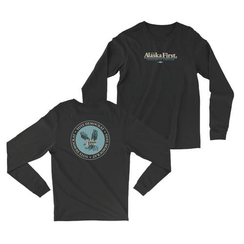 Alaska First Seal - Center (Black Long-Sleeve Tee)
