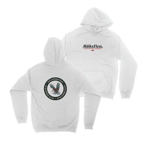 Alaska First Seal - Center (White Pullover Hoodie)