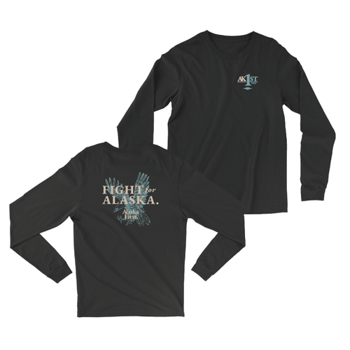 Fight For Alaska - L. Chest (Black Long-Sleeve Tee)