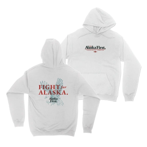 Fight For Alaska - Center (White Pullover Hoodie)