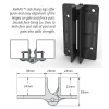 Kwik-Fit Hinge Sizing & Details: The hinge features additional alignment and securing legs, ensuring fast, secure installation.