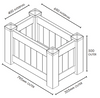Diagram of Large White PVC Planter Box - 795mm long x 505mm wide - 500mm high - Info Diagram of Large White PVC Planter Box - 795mm long x 505mm wide - 500mm high - Info