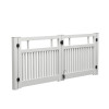 White Flat-Top Double-Rail Design - double-gate setup picture with black hinges and latch.
