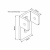 Extra Strong Black (Satin Black) BARR "C" Bracket - Extended Fence Panel Fitting Brackets For BARR Batten Fence Panels - Specifications and drawing details.