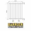 BARR Vertical Batten Pool Safe Gate 1200mm high x 975mm wide