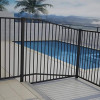 1.4m High Black Flat-Top Aluminium Raked Retaining Wall  Fence Panel (Pool-Compliant)
