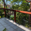 Aluminium Garden Panels used with heavy timber rail