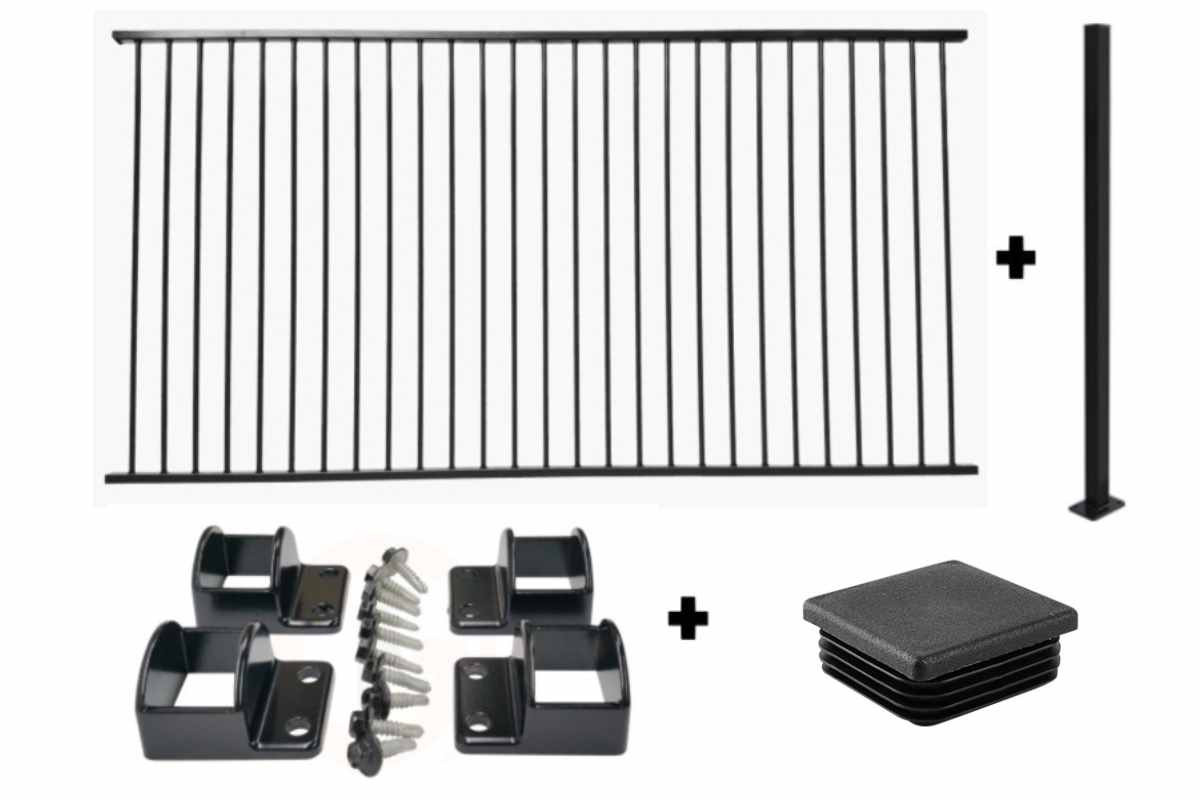 Black Pool Fencing Cheapest Flat Top Aluminium Fence Panels
