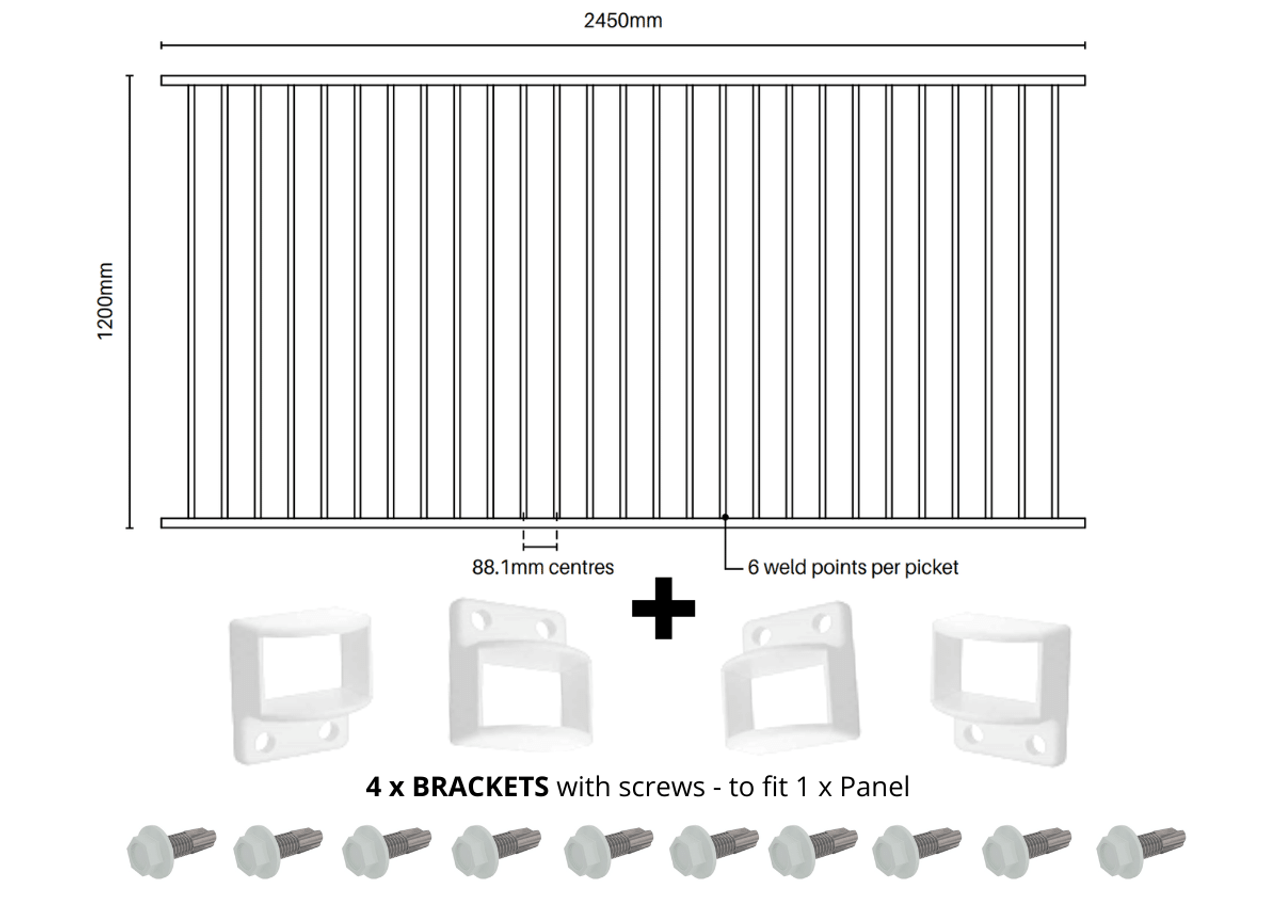 Premium Pearl White Pool Fence Panels in stock and ready to go! Buy Online Fast and Easy at Fence Guru!