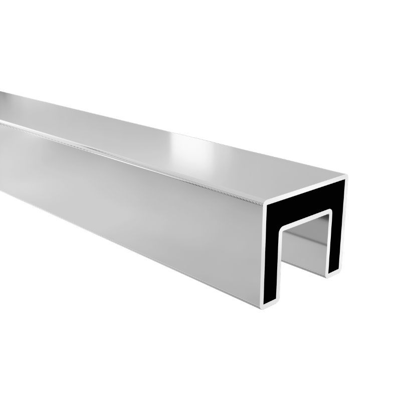 Square Construction Rails Fence Guru 5.8m Slimline Square Top Rail for Frameless 12mm Glass