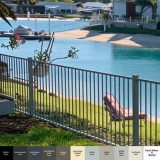 Designer Colours + Pearl White Flat-Top Pool Fence