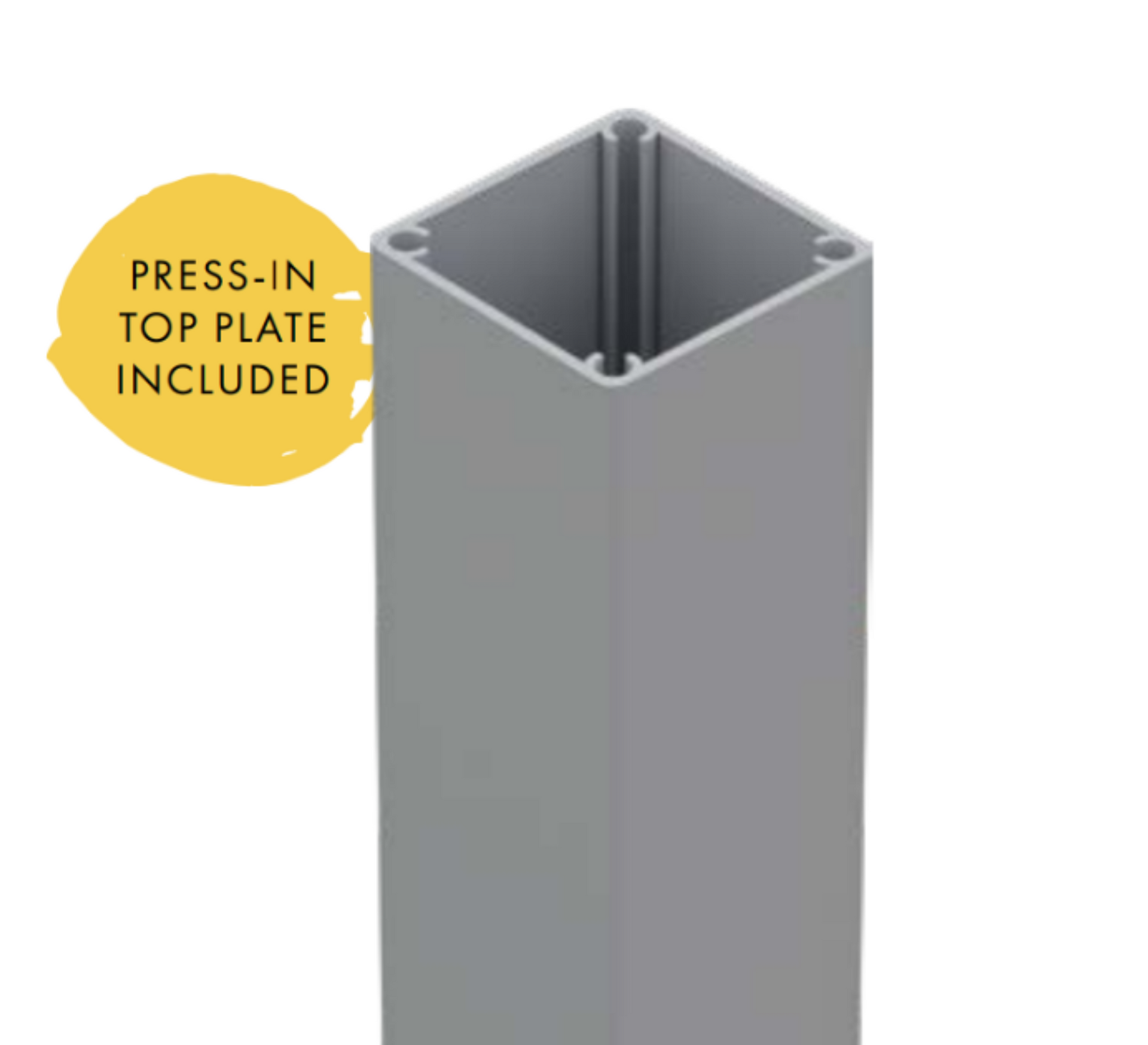 Aluminium Fence Post (Heavy Duty) in Powder Coated Black