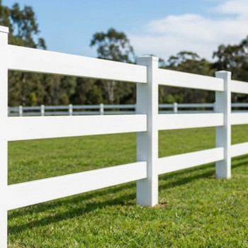 PVC Post & Rail Rural Fencing Panel Kit - 3-Pack  (POSTS SOLD SEPARATELY)