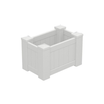 Small White PVC Planter Box - 795mm long x 505mm wide - 500mm high - Info