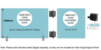 Standard Gate Kit  - 1800mm wide gate hinge/support panel + 900mm* wide gate (Covers 2.7m approx.)