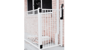 Pool Safe Gate EASY-BUY BUNDLE - Premium Pearl White Pool Gate PLUS Standard BLACK Pool Safe Hinges & Latch PLUS Bolt-Down Latch Post - 975mm wide x 1.2m high - Aluminium Flat Top Design. - Fence Guru | Fencing Suppliers Australia-wide – Since 2014 Pool Safe Gate EASY-BUY BUNDLE - Premium Pearl White Pool Gate PLUS Standard BLACK Pool Safe Hinges & Latch PLUS Bolt-Down Latch Post - 975mm wide x 1.2m high - Aluminium Flat Top Design. - Fence Guru | Fencing Suppliers Australia-wide – Since 2014