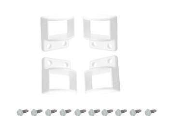 Fence Panel Fittings Set - 4 brackets with screws - Premium Pearl White