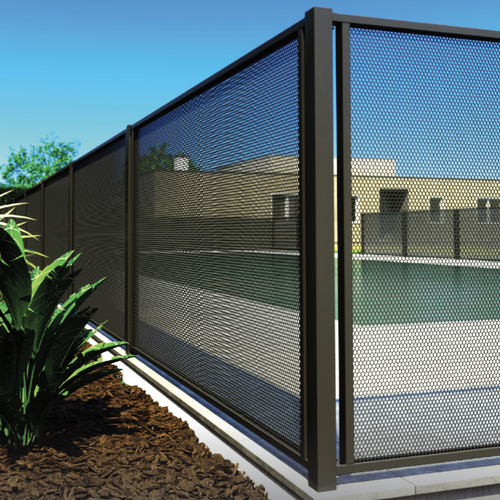 Aluminium Perforated Pool Fence Panels are a design alternative to Glass Pool Fencing.