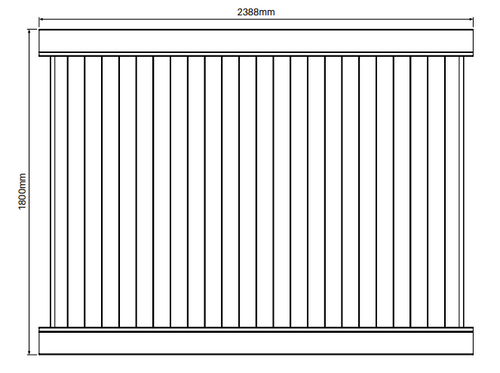 Full Privacy Fence Panel - 2388mm W x 1800mm H - info Full Privacy Fence Panel - 2388mm W x 1800mm H - info