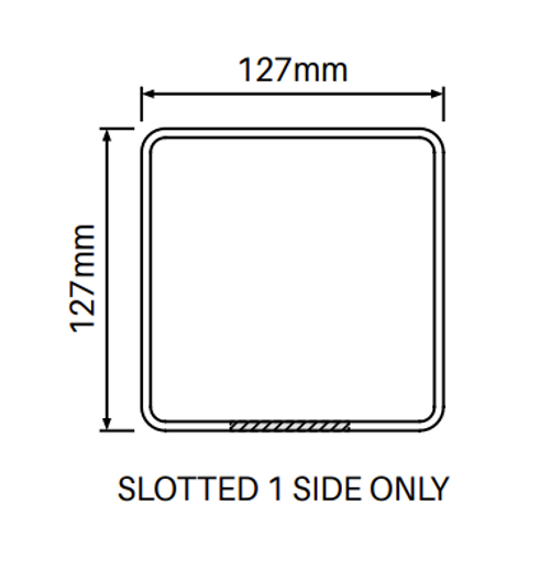 1 Way Post for Full Privacy Fence - 2500mm long - 127x127mm wide - 3.8mm Wall Thickness - Width info 1 Way Post for Full Privacy Fence - 2500mm long - 127x127mm wide - 3.8mm Wall Thickness - Width info