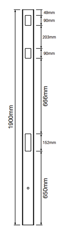 1 Way Post for Semi Privacy Fence - 1900mm long - 102x102mm wide - 3.8mm Wall Thickness - Info 1 Way Post for Semi Privacy Fence - 1900mm long - 102x102mm wide - 3.8mm Wall Thickness - Info