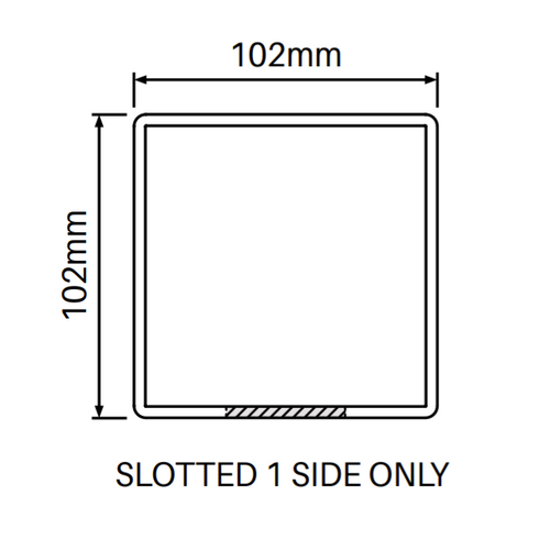 1 Way Post for Semi Privacy Fence - 1900mm long - 102x102mm wide - 3.8mm Wall Thickness - Info 1 Way Post for Semi Privacy Fence - 1900mm long - 102x102mm wide - 3.8mm Wall Thickness - Info