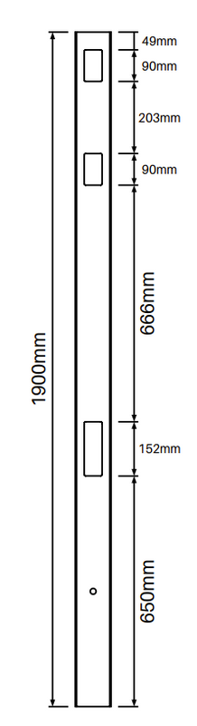 Heavy Duty Gate Post for Semi Privacy Fence - 1900mm long - 102x102mm wide - 3.8mm Wall Thickness - Info Heavy Duty Gate Post for Semi Privacy Fence - 1900mm long - 102x102mm wide - 3.8mm Wall Thickness - Info