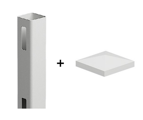 1 Way Post for 3 Rail Fencing - 2050mm long - 127x127mm wide - 3.8mm Wall Thickness - Comes With Tapered Cap 1 Way Post for 3 Rail Fencing - 2050mm long - 127x127mm wide - 3.8mm Wall Thickness - Comes With Tapered Cap